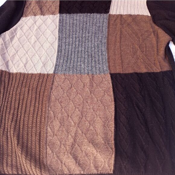 Pronto Uomo L Wool Blend Lngslvs Knitted Geometric Crewneck Men's Top Sweater - Picture 4 of 10